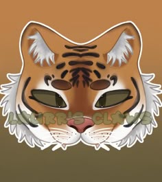 a close up of a cat's face on a brown and white background with the words tiger club written below it