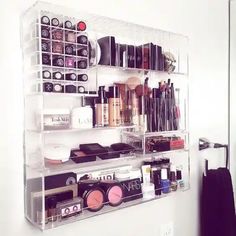 Makeup Organisers, Makeup Storage Wall, Wall Mounted Makeup Organizer, Makeup Cabinet, Skincare Storage, Makeup Shelves, Makeup Vanities