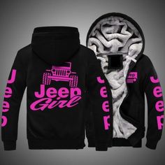 Jeep Jacket, Porsche Collection, Pink Jeep, Bmw Motorsport, Jeep Girl, Girls Fleece, Look Casual, Zip Up Hoodie, Fleece Hoodie