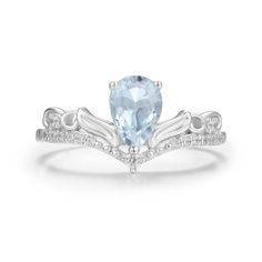 Dive into the captivating beauty of our Water Ring, inspired by the element of water. The pear-shaped aquamarine center stone reflects the serene depths of the ocean. With a motif reminiscent of gentle waves, adorned with shimmering white topaz, embodies the graceful movement and mystique of water. Let this ring be a symbol of embracing your emotions, and finding peace in the ebb and flow of life. ✦ Available in both 14K white gold vermeil (14K white gold plated over a sterling silver base) and Bff Rings, Water Ring, Flow Of Life, Water Rings, Graceful Movement, Silver Water, Ebb And Flow, Gold Vermeil Jewelry, Ring White Gold