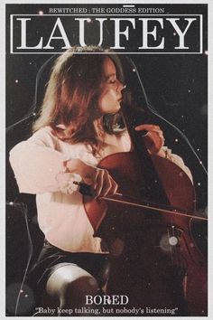 the cover of laufey magazine featuring an image of a woman holding a cello