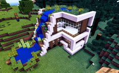 Minecraft Modern Minecraft Houses, Minecraft World, Minecraft Structures, Minecraft Modern, Diy Minecraft, Cool Minecraft Houses, Minecraft Furniture