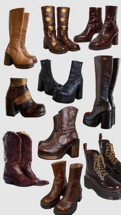 70s Boots, Look 80s, Cooler Style, Dr Shoes, Boots Vintage, Aesthetic Shoes, Mood Board Fashion