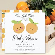 two little cute oranges are on the way baby shower