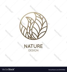 nature logo design with leaves in the circle