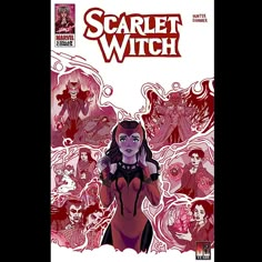 the cover to scarlet witch, featuring an image of a woman surrounded by zombies