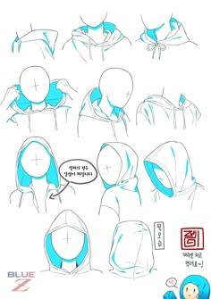 how to draw the head and shoulders of an anime character in different poses, with text below