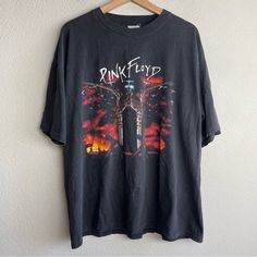 This Vintage Pink Floyd T-Shirt Is In Great Condition With The Only Known Flaw Being The Minor Cracking On The Back Graphic. - Size Men’s Xl - 100% Pre-Shrunk Cotton - Machine Wash Cold - Made In Usa - Vintage 1990’s, Exact Year Unknown - Approximately 24” Pit To Pit, 28” Long - From A Smoke Free Home Offers Welcome! Bundle To Save 15% Pink Floyd The Wall, Pink Floyd Shirt, Pink Floyd T Shirt, Pink Floyd Wall, Pink Floyd, Band Tees, Fancy Dresses, Vintage Pink, The Wall