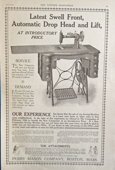 an old sewing machine advertisement from the early 1900's with instructions on how to use it