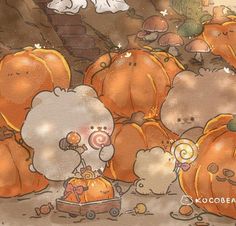 an image of a group of pumpkins in the ground