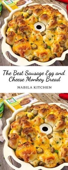 the best sausage & egg and cheese monkey bread bake with nabila kitchen