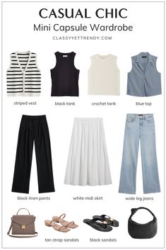 Travel Wardrobe Capsules, 10 Piece Summer Capsule Wardrobe, Capsule Purse Collection, Elevated Casual Style, Neutral Capsule Wardrobe Minimal Chic, Black Neutral Capsule Wardrobe, Modern Capsule Wardrobe, 9 Pieces 9 Outfits, Capsule Wardrobe Cluster