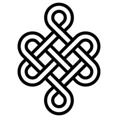 an image of a knot in the shape of a cross on a white background with black lines