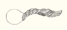 a drawing of an eagle flying through the air