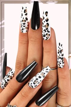 Press On Nails Black, Cheetah Nails, Latest Nail Trends, Leopard Print Nails, Print Nails, Leopard Nails, Animal Print Nails