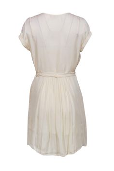 Grab this sheer, dreamy dress today from L'Agence for some romance! Made with a pleated design, this is a belted beauty to wear with strappy sandals, golden accessories and your favorite nude lipstick. Go on and be a bit angelic! Size 2 100% Silk Rounded neckline Shift silhouette Short sleeve Tied belt included Pleated front design Sheer material with slip dress Waist 34" Bust 36" Total length 35.5" Chic Chiffon Dress With Pleated Waist, Fitted Pleated Belted Summer Dress, Summer Chiffon Belted Dress, Fitted Pleated Belted Dress For Summer, Elegant Flowy Belted Dresses, Elegant Day Out Dresses With Tie Waist, Elegant Tie Waist Dress For Day Out, Chic Summer Pleated Dress For Casual Wear, Elegant Chiffon Belted Dresses