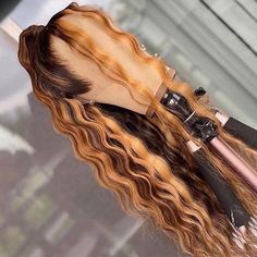 Honey Brown Highlights, Hair Parting, Loose Deep Wave, Hair Knot, Brown Highlights, Honey Brown, Lace Hair, Front Lace Wigs Human Hair, Frontal Wig