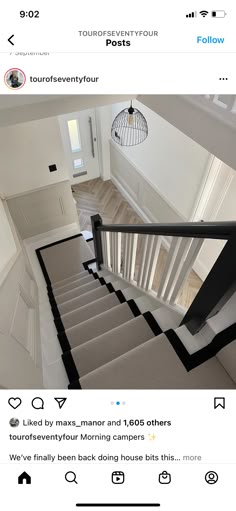 the stairs in this house have been painted white and are being displayed on instagram