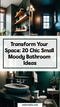 Transform Your Space: 20 Chic Small Moody Bathroom Ideas shown in modern bathroom designs with dark tones and stylish decor. Small Dark Bathroom