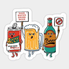 Beer Drawing, Beer Illustration, Save Water Drink Beer, Beer Stickers, Beer Merchandise, Dog Beer, Chalk Sign, Save Water Drink, Drink Stickers