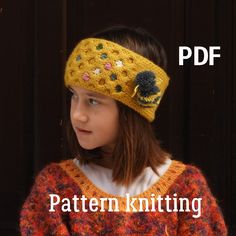 "Comfortable knitted headband with funny bee will be a stylish addition to look for your kids. Knitted headband cover the ears well from the wind. Children like them, so they do not want to take them off their heads and remain protected from the cold. A little hand embroidery makes this item unique and lively. Yarn: Any yarn with good twist in the plies will do for knitting this headband. It can be merino yarn, merino mixed with acrylic, or acrylic yarn. I used \"Katia\" Aran yarn 155 m/ 100 gr, 48% acrylic, 52% merino. Tools: 4.5 mm knitting needles  Tapestry needle  Skill level: easy Size: for adults 56 - 58 cm for kids 36 -54 cm Quick knitting project for travel work and also excellent way to make presents for friends! Should you have any questions - you are welcome to ask me! More patt Seed Stitch Scarf, Stripe Scarf Pattern, Winter Ear Warmers, Bee Diy, Bee Baby Blanket, Quick Knitting Projects, Beginner Knit, Knitted Headband, Baby Blanket Knitting Pattern