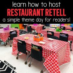 a restaurant with red and white checkered tablecloths on the tables is featured