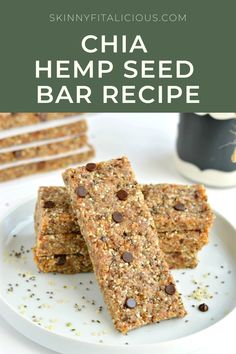 homemade chia hemp seed bar recipe on a plate