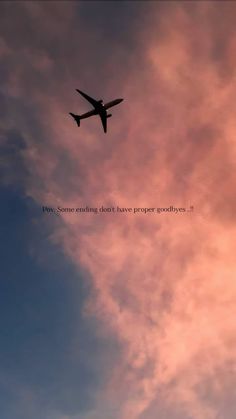 an airplane flying in the sky with a quote above it that reads, some clouds don't have proper goodness