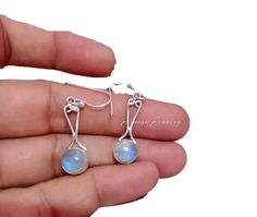 Rainbow Moonstone Earring, 925 Sterling Silver, Younger Like Jewelry, Bridesmaid Earrings, Mermaid Gift, Fine Jewelry, Jewelry For Her, Vintage Style, Gothic Earring, Engagement Earrings, Gift For Her Bridesmaid Earrings