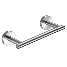 two stainless steel towel bars on a white background