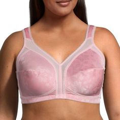 When you need an elegant, yet supportive undergarment, this Underscore bra delivers. Made from a soft satin-like microfiber with mesh panels, this medium support bra offers full coverage and back support with its thick, adjustable straps and hook-and-eye closure. Bra Type: Full Coverage, Unlined, WirelessFeatures: Adjustable Straps, Stretch Fabric, Back SupportClosure Type: Hook & Eye, Back ClosureSupport: Medium SupportFiber Content: 100% PolyesterFabric Description: MicrofiberLining Material: Coverage Bras, Support Bra, Full Coverage Bra, Bra Types, Back Support, Support Bras, Pink Bra, Full Figured, Hook Eye