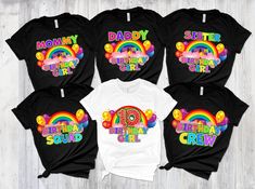 Rainbow Birthday Girl Family Matching Shirt, Birthday Squad T-Shirt, Birthday Girl Shirt, Birthday Party Gifts , Birthday Crew Squad Shirt * High quality and super soft, comfortable shirt. Made with top-of-the-line vinyl and pressed with a professional grade heat press. * Please check all color and size charts before place the order. Since all shirts are custom made based on your selection, I don't accept return or exchange unless there is an issue with your order. *We're working with different Birthday Squad Shirts, Birthday Party Gifts, Party T Shirts, Birthday Queen, Queen Tshirt, Squad Shirt, Birthday Girl Shirt, Birthday Tee, Rainbow Birthday