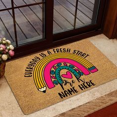 a door mat with the words, tomorrow is a fresh start on it