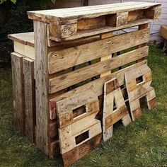 an old pallet bar made out of wooden crates