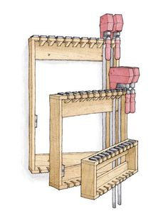 a drawing of a machine that is being used to work on the back of a chair