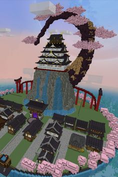 Wano Village Minecraft Minecraft One Piece Build, One Piece Minecraft Builds, One Piece Lego, Minecraft Anime Builds, One Piece Minecraft, Minecraft One Piece, Japan Minecraft, Clan Ideas, Wano Arc