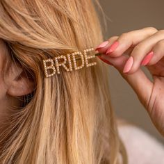 Add some sparkle to your hen party hair with our beautiful bride pearl hair slide. Beautifully crafted, this slide is ideal for your hen, wedding or honeymoon! Shop more bride to be gifts from Team Hen. Pearly Queen, Big Bouncy Curls, Bride Hair Clips, Glen Campbell, Bobby Pin Hairstyles, Party Hair Accessories, Hollywood Waves, Bridal Accessory