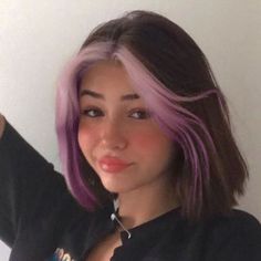 Short Egirl Haircut, Egirl Hairstyle Color, Cool Dyed Hair Ideas Short, Dyed Straight Hair, Egirl Hair, Mane Magic, Hidden Hair Color, Short Dyed Hair, Ootd Hijab Style