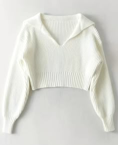 Short Social, Rib Knit Sweater, Simple Trendy Outfits, Ribbed Knit Sweater, Knit Crop, Casual Style Outfits, V Neck Sweater, Cropped Sweater, Online Womens Clothing