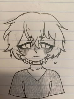 a drawing of a girl with short hair