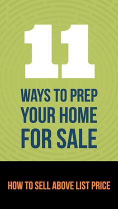 the book cover for 11 ways to prep your home for sale, with an image of a