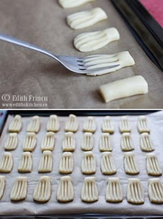 there are some food that is being made on the baking sheet and ready to be cooked