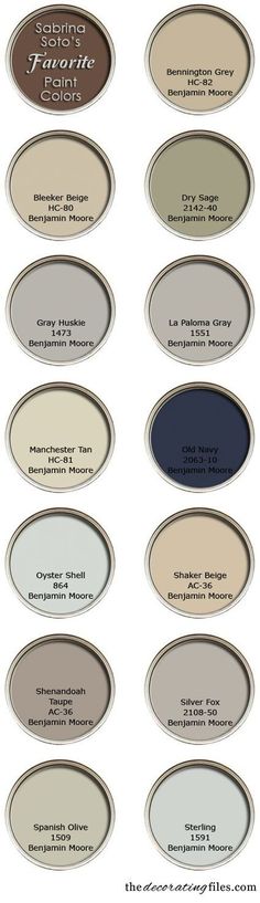 some paint colors that are in different shades