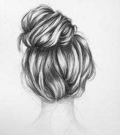 a pencil drawing of a woman's hair