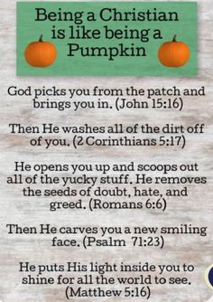 a sign with the words being a christian is like being a pumpkin