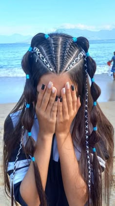 Braids Long, Hairstyles Bubble, Rave Hair, Braids Volleyball, Bubble Braids, Single Braids, Hairstyles For, Hairdos For Curly Hair, Hair Stylies