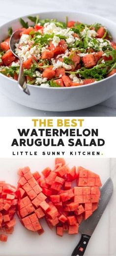 the best watermelon arugula salad is made with little sunny kitchen ingredients