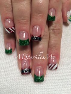 Santa Belt Nails Design, Christmas French Tip Nails Square, Christmas Nail Tips, Belt Nails, Diy Christmas Nail Designs, Psych Np, Christmas Nail Designs Acrylic, Lilac Nails Design, Purple Toe Nails