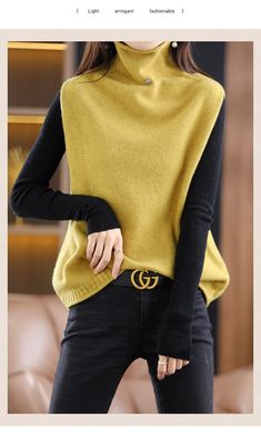 New Cashmere Vest Women High Neck Wool Vest Autumn And Winter Knitted Loose Sleeveless Women Pullover Sweater

 	Style: Office Lady
 	Origin: Mainland China
 	CN: Hebei
 	Season: Spring/Autumn
 	Thickness: STANDARD
 	Decoration: NONE
 	Material: Wool,Cashmere
 	Clothing Length: Regular
 	Collar: Turtleneck
 	Pattern Type: Solid
 	Pattern: Loose-fitting
 	Age: Ages 18-35 Years Old
 	Percentage of Material: 95% above
 	Yarn Thickness: Regular yarn
 	Place Of Origin: China (Mainland)
 	Closure Type Jersey Winter Outfit, Turtleneck Pattern, Warm Knit Sweater, Cashmere Clothing, Waistcoat Woman, Turtleneck Sleeveless, Cashmere Outfits, Sleeveless Jumper, Vest Women