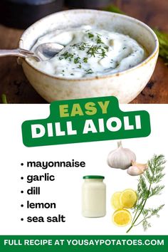 an easy dill aioi recipe with lemon and garlic